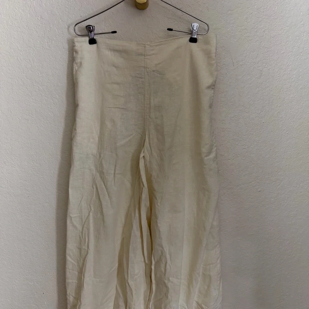 New FREE PEOPLE Cotton-Linen Wide Leg Pants